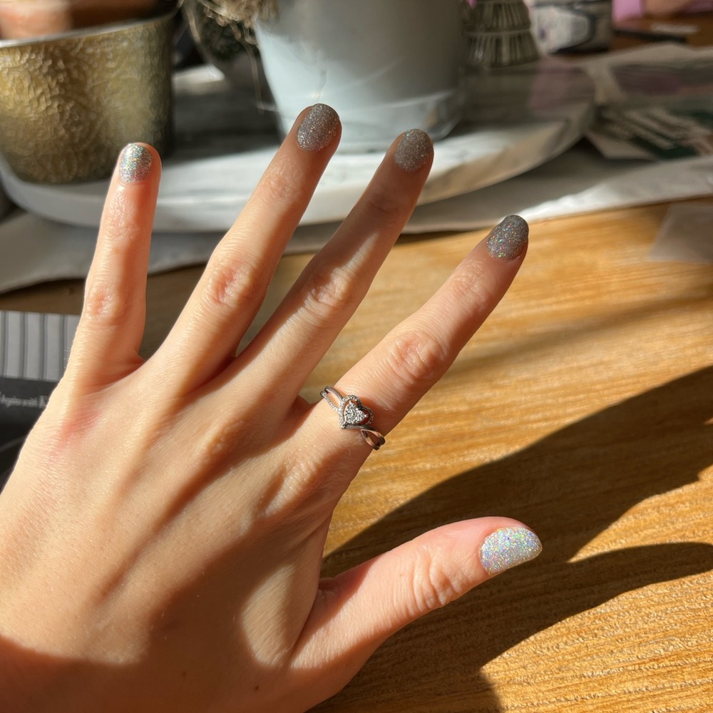 Sterling Silver Small Diamond Heart Ring